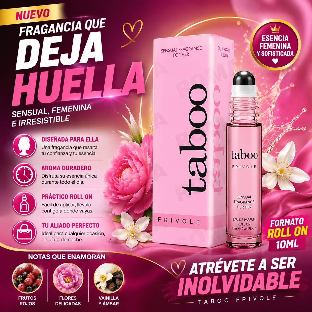 Perfume Rosa con Feromonas